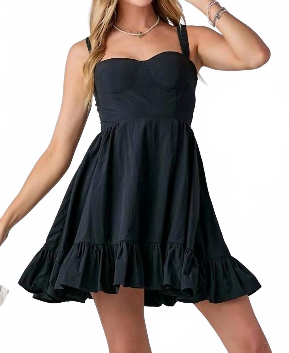 NEW BABY PINK tiered mini dress in black